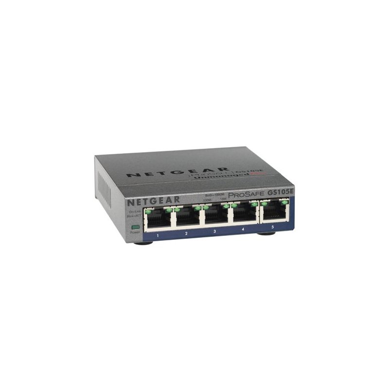Netgear GS105PE No administrado L2 Gigabit Ethernet (10 100 1000) Gris Energía sobre Ethernet (PoE)