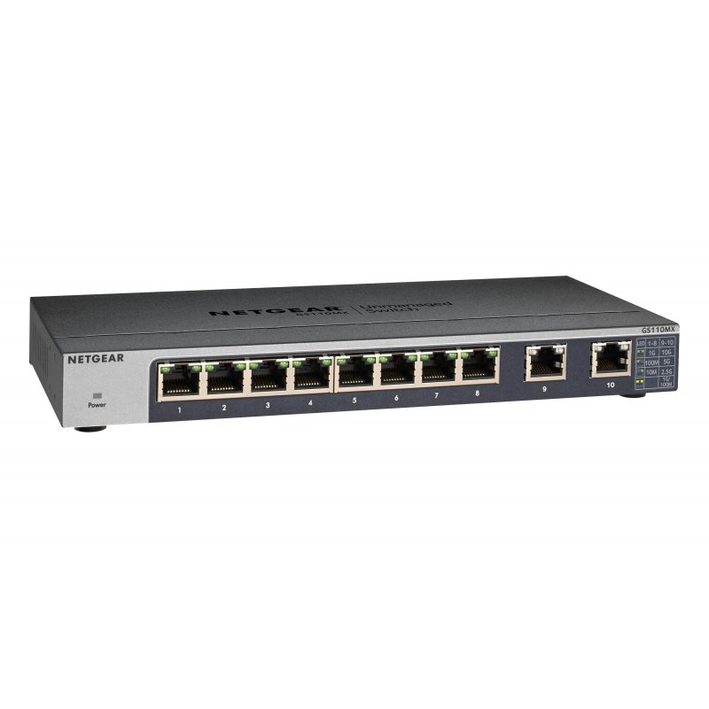 Netgear GS110MX No administrado 10G Ethernet (100 1000 10000) Negro