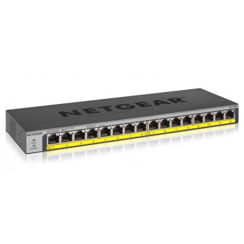 Netgear GS116PP No administrado Gigabit Ethernet (10 100 1000) Negro Energía sobre Ethernet (PoE)