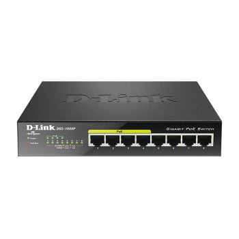 D-Link DGS-1008P switch No administrado Gigabit Ethernet (10 100 1000) Negro Energía sobre Ethernet (PoE)