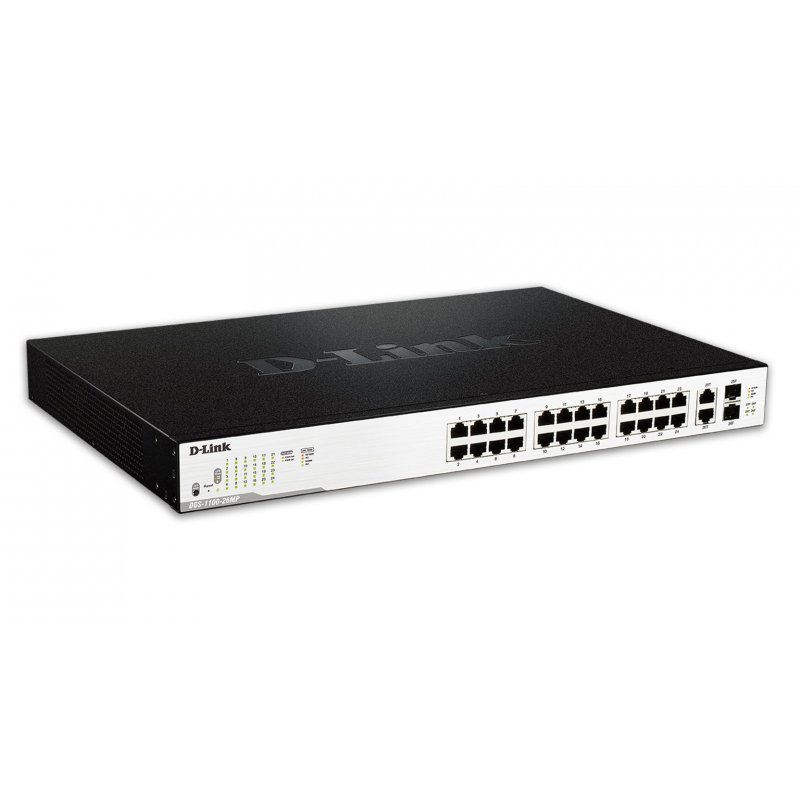 D-Link DGS-1100-26MP switch Gestionado L2 Gigabit Ethernet (10 100 1000) Negro 1U Energía sobre Ethernet (PoE)
