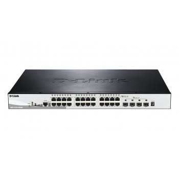 D-Link DGS-1510-28XMP switch Gestionado L2 L3 Gigabit Ethernet (10 100 1000) Negro, Gris Energía sobre Ethernet (PoE)
