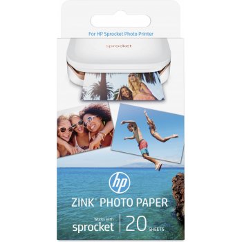 HP ZINK Sticky-backed 20 sht 2 x 3 in papel fotográfico Blanco Brillo