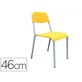 Silla madera mobeduc t6 plus estructura metal respaldo y asiento de madera contrachapada