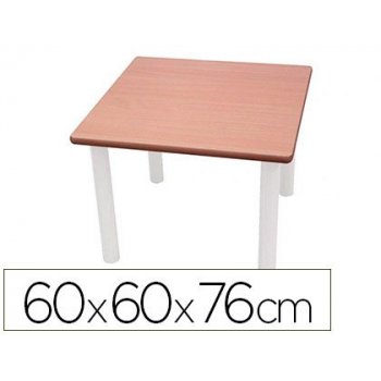 Mesa cuadrada mobeduc t6 patas de tubo metal tablero mdf laminado 60x60 cm