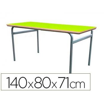 Mesa extensible mobeduc t5 estructura redonda patas de tubo metal tablero mdf laminado extensible 140x80 cm