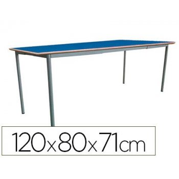 Mesa extensible mobeduc t5 estructura cuadrada patas de tubo metal tablero mdf laminado extensible 120x80 cm