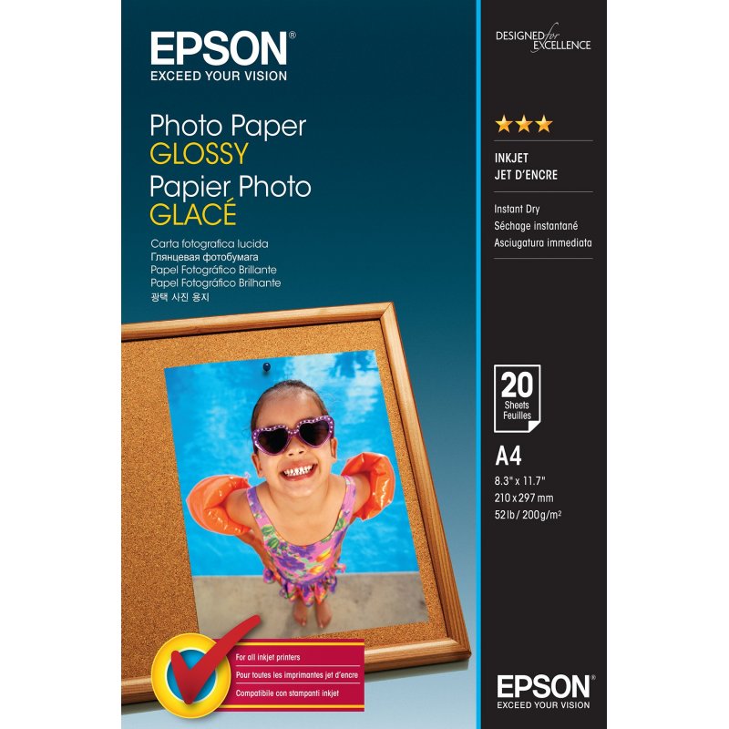 Epson Photo Paper Glossy - A4 - 20 Hojas