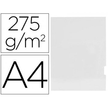 Subcarpeta cartulina gio plastificada presentacion 2 solapas din a4 blanco 275g m2