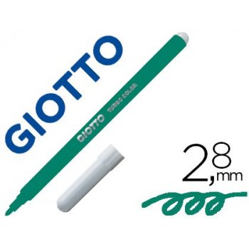 Rotulador giotto turbo color lavable con punta bloqueada unicolor verde oscuro