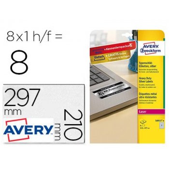 Avery L6013-8 etiqueta de impresora Plata Etiqueta para impresora autoadhesiva