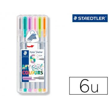 Staedtler triplus fineliner 334 pluma estiligráfica Multi 6 pieza(s)