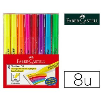 Faber-Castell TEXTLINER 38 marcador 8 pieza(s) Azul, Verde, Naranja, Rosa, Púrpura, Rojo, Amarillo