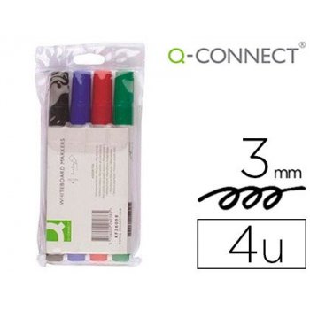 Q-CONNECT KF26038 marcador 4 pieza(s) Negro, Azul, Verde, Rojo Punta de pincel