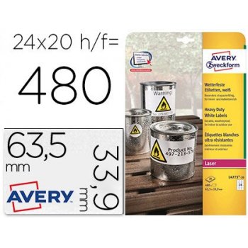 Avery White Heavy Duty Labels - Laser - L4773 Blanco