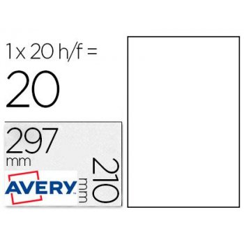 Avery L4775-20 etiqueta autoadhesiva Blanco 20 pieza(s)