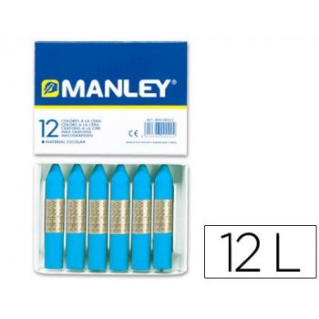 Lapices cera manley unicolor azul cobalto nº 20 caja de 12