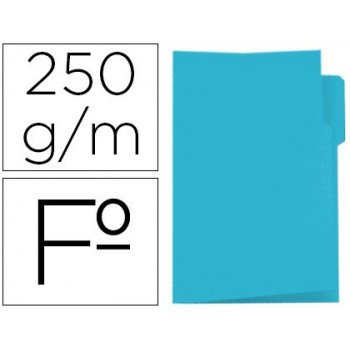 Subcarpeta cartulina gio folio pestaña izquierda 250 g m2 azul