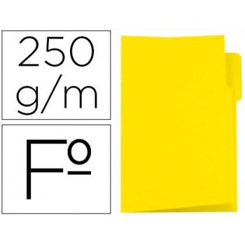 Subcarpeta cartulina gio folio pestaña izquierda 250 g m2 amarillo