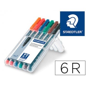 Staedtler 318 WP6 marcador permanente Negro, Azul, Marrón, Verde, Naranja, Rojo 6 pieza(s)