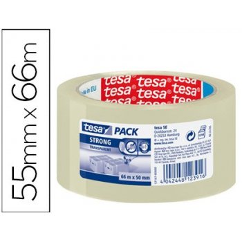 TESA Clear Strong cinta adhesiva 66 m Transparente Polipropileno 1 pieza(s)