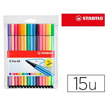 STABILO 68 Pastell 15er rotulador Multi Multicolor 15 pieza(s)