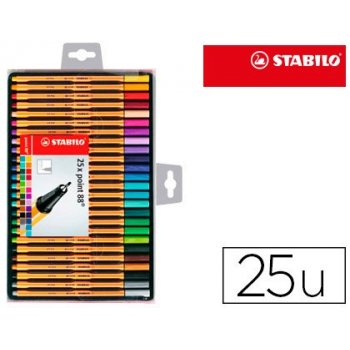 STABILO point 88 pluma estiligráfica Multicolor 25 pieza(s)
