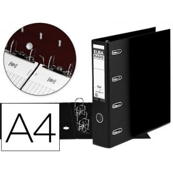 Elba Lever Arch File with 2 Mechanisms Rado 75mm, PVC Black A4 Negro