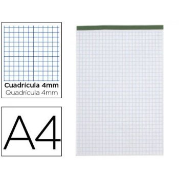 Bloc notas liderpapel cuadro 4 mm a4 80 hojas 60 g m2 perforado sin tapa