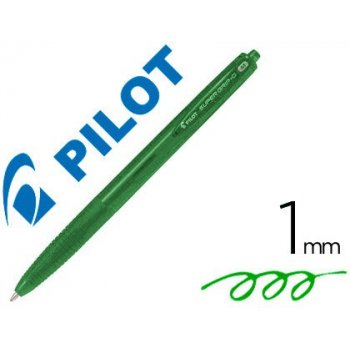 Pilot Super Grip G a Scatto Verde Clip-on retractable ballpoint pen Medio 1 pieza(s)