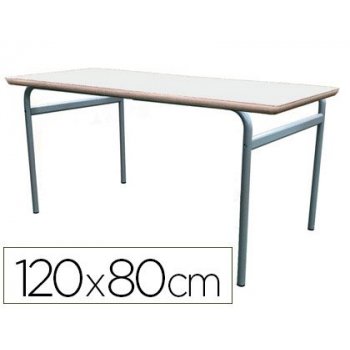 Mesa extensible mobeduc talla 4 estructura redonda patas de tubo metalico tablero mdf laminado extensible 120x80 cm