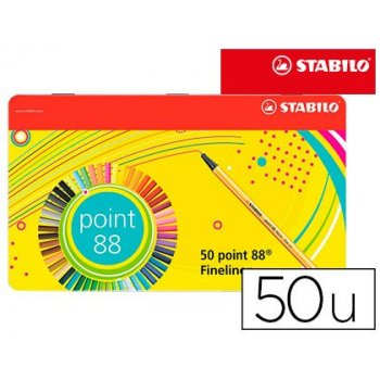 STABILO 108850 pluma estiligráfica Multicolor Fino 50 pieza(s)