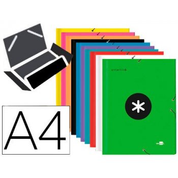 Carpeta liderpapel antartik gomas a4 3 solapas carton forrado colores surtidos