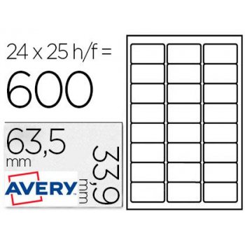 Avery L7970-25 etiqueta autoadhesiva Blanco Rectángulo redondeado 600 pieza(s)
