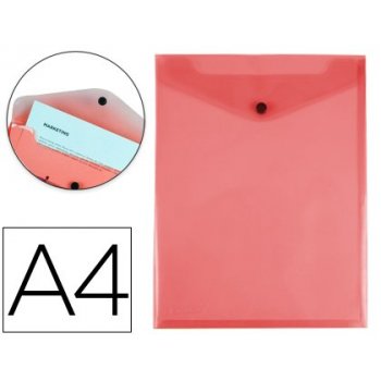 Carpeta liderpapel dossier broche polipropileno din a4 formato vertical roja transparente 50 hojas