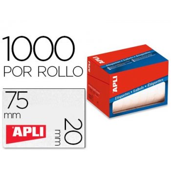 Etiqueta adhesiva apli 1687 tamaño 20x75 mm en rollo de 1000 unidades