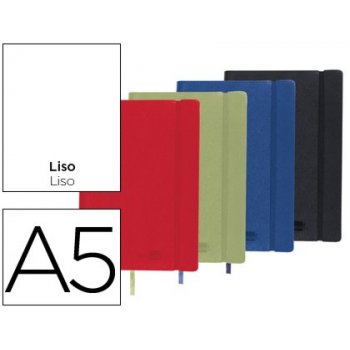 Libreta liderpapel simil piel a5 120 hojas 70g m2 liso colores surtidos