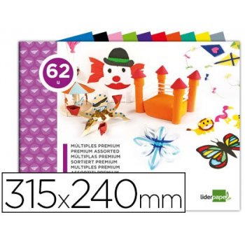 Bloc trabajos manuales liderpapel multiple premium 240x315mm 62 hojas colores surtidos