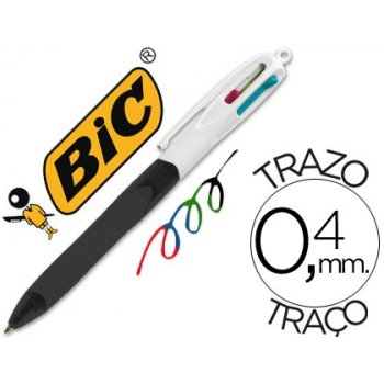 BIC 4 Colours Grip Pro Negro, Azul, Verde, Rojo Clip-on retractable ballpoint pen Medio 12 pieza(s)