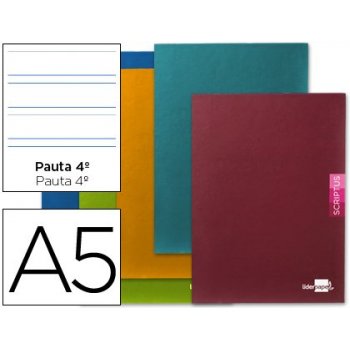 Libreta liderpapel scriptus a5 plus 48 hojas 90g m2 pauta 4ª3.5 mm. con margen