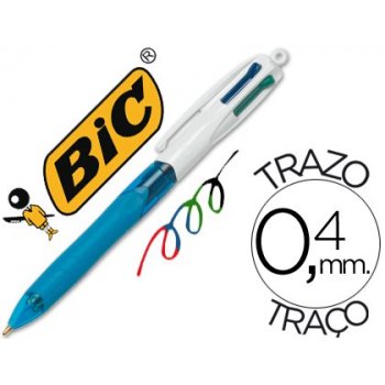 BIC 4 Colours Grip Negro, Azul, Verde, Rojo Clip-on retractable ballpoint pen Medio 12 pieza(s)