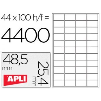 APLI Labels 48.5 x 25.4mm etiqueta autoadhesiva Blanco 4400 pieza(s)