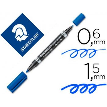 Staedtler Lumocolor Duo marcador permanente Azul Punta redonda fina 1 pieza(s)