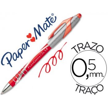 Papermate Flexgrip Elite Rojo Clip-on retractable ballpoint pen 12 pieza(s)