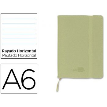 Libreta liderpapel simil piel a6 120 hojas 70g m2 horizontal sin margen verde