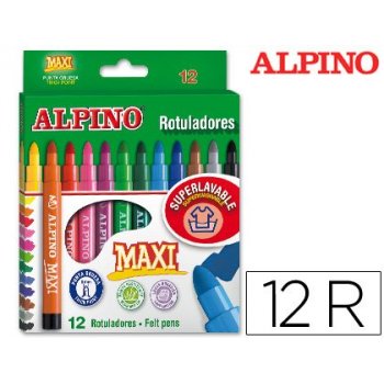 Rotulador alpino maxi -caja de 12 colores