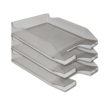 Bandeja sobremesa plastico q-connect gris oscuro transparente