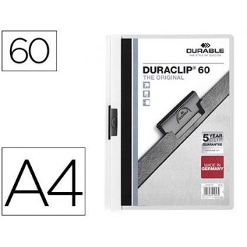 Durable Duraclip 60 archivador Transparente, Blanco PVC