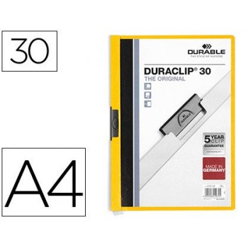 Durable Duraclip 30 archivador Transparente, Amarillo PVC