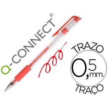 Q-CONNECT KF21718 bolígrafo de gel Bolígrafo de gel con tapa Rojo Ultrafino 10 pieza(s)